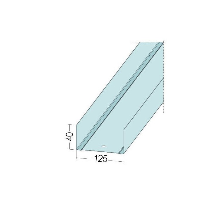 Protektor Galvanised Steel DIN Standard Track Profile 40mm x 125mm x 40mm x 0.6mm 4m 1 Length