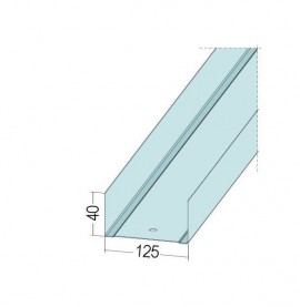 Protektor Galvanised Steel DIN Standard Track Profile 40mm x 125mm x 40mm x 0.6mm 4m 1 Length