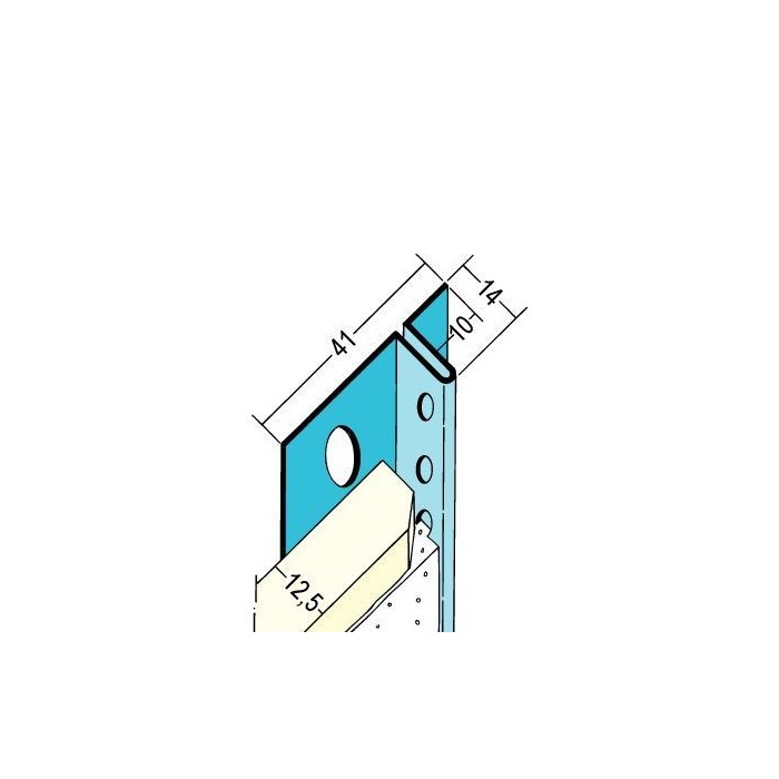 Protektor Galvanised Steel Connecting Profile for 12.5mm Plasterboard Drylining Panels 3m 1 Length