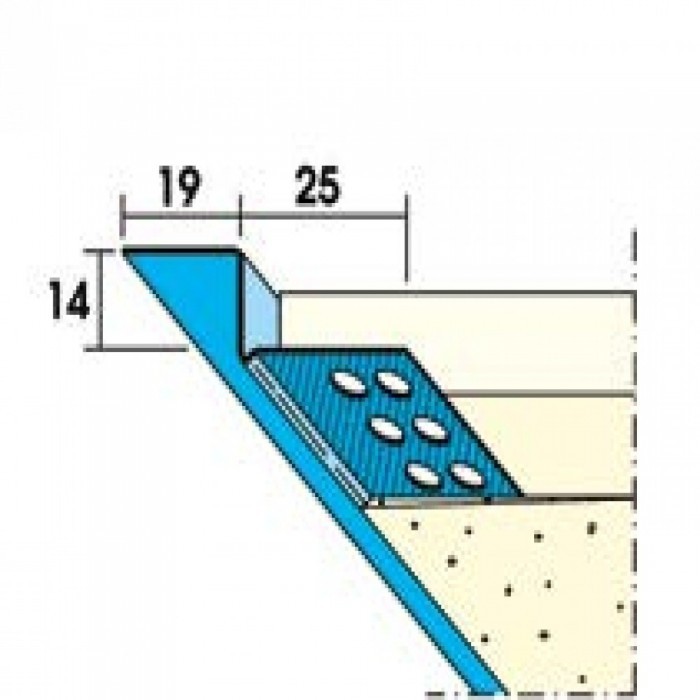 Protektor Single Step Shadow Gap Galvanised Steel Feature Bead 14 mm x 19 mm x 25 mm x 3m 1 length