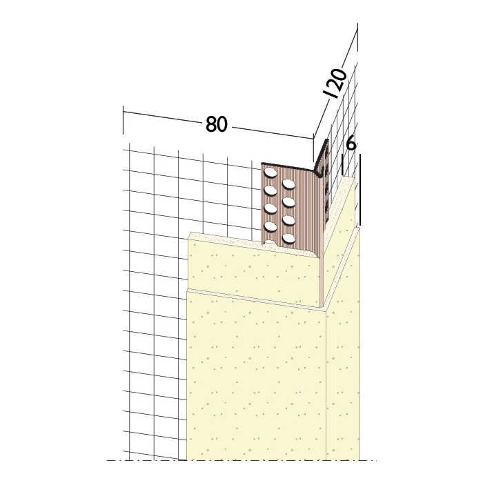 PVC Corner Bead With Glass Fibre Mesh And Extended Arris 6mm Render Depth 2.5m 1 Length