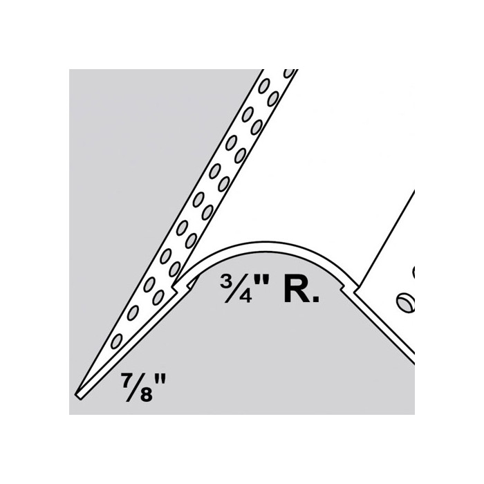 Trim-Tex ¾" / 19 mm PVC Bullnose Corner Bead 2.4m 1 length 7008