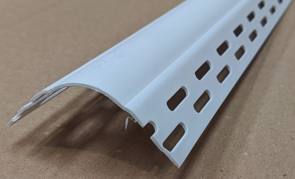 TrimTex 19mm PVC White Bullnose Internal Corner Bead 3m Part Number