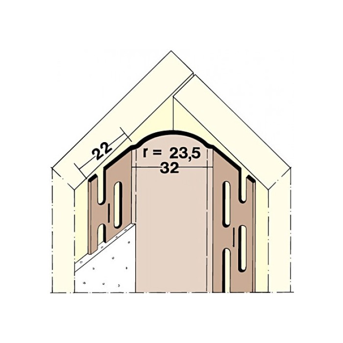 Bull Nose PVC Internal Corner 3m