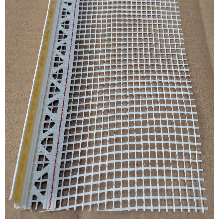 White PVC Self Adhesive Window / Door Frameseal Bead With Mesh 6mm Render Depth 2.6m 1 Length