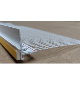 White PVC Self Adhesive Window / Door Frameseal Bead With Mesh 9mm Render Depth 2.6m 1 Length