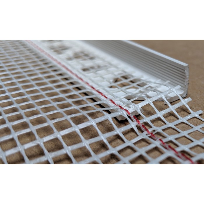 White PVC Stop Bead with Fibre Glass Mesh 11mm Render Depth 2.5m 1 length