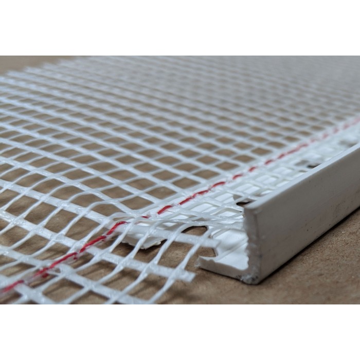 White PVC Stop Bead with Fibre Glass Mesh 11mm Render Depth 2.5m 1 length