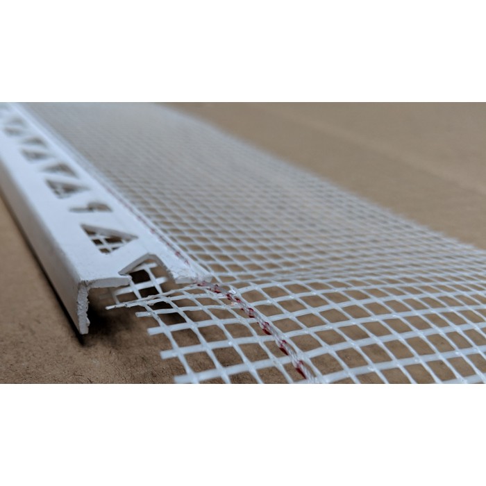 White PVC Stop Bead with Fibre Glass Mesh 11mm Render Depth 2.5m 1 length