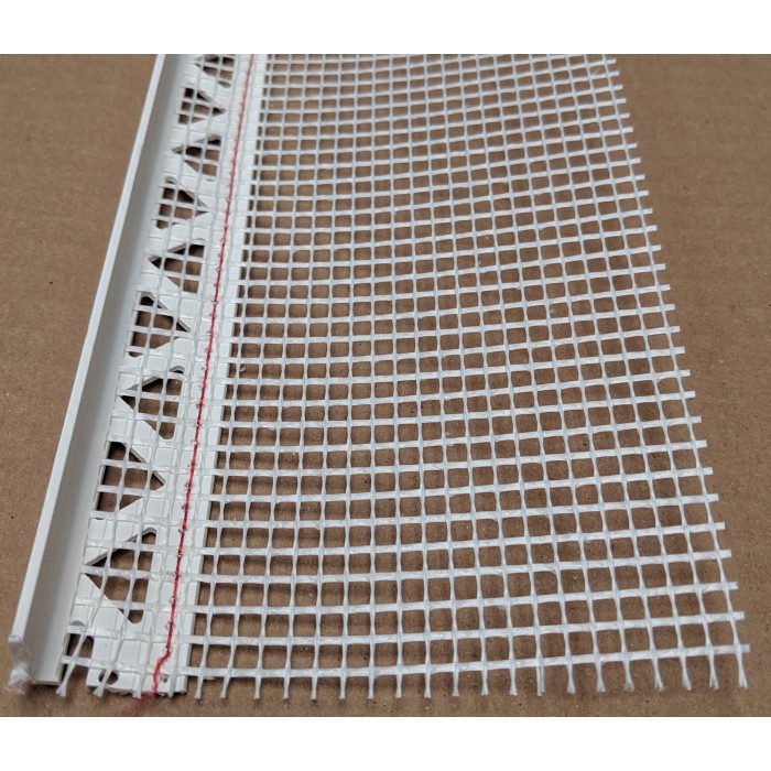 White PVC Stop Bead with Fibre Glass Mesh 14mm Render Depth 2.5m 1 length