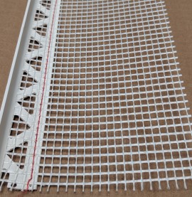 White PVC Stop Bead with Fibre Glass Mesh 14mm Render Depth 2.5m 1 length