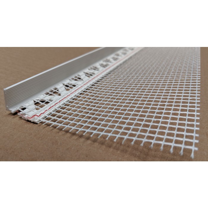 White PVC Stop Bead with Fibre Glass Mesh 14mm Render Depth 2.5m 1 length