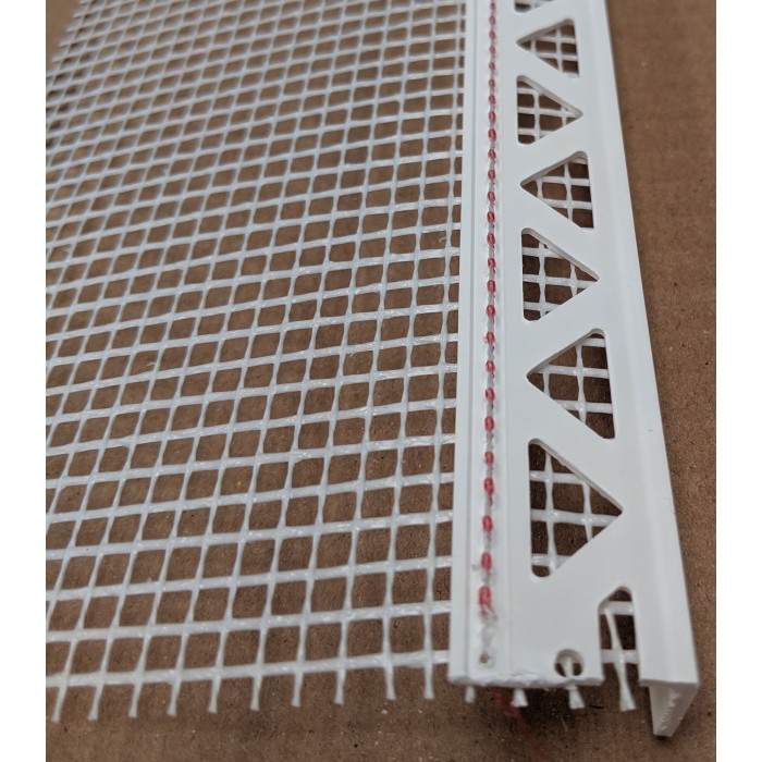 White PVC Stop Bead with Fibre Glass Mesh 14mm Render Depth 2.5m 1 length