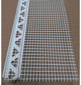 White PVC Stop Bead with Fibre Glass Mesh 3mm Render Depth 2.5m 1 length