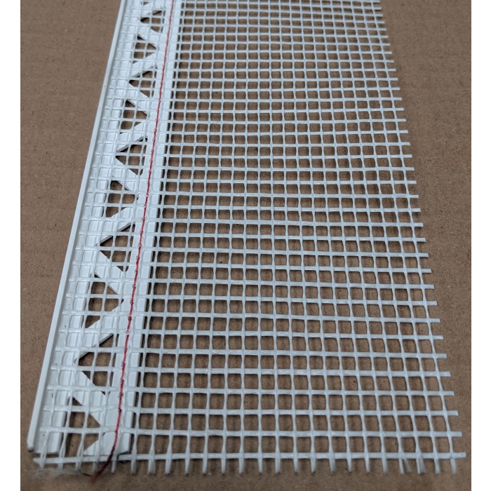 White PVC Stop Bead with Fibre Glass Mesh 3mm Render Depth 2.5m 1 length