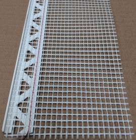White PVC Stop Bead with Fibre Glass Mesh 3mm Render Depth 2.5m 1 length