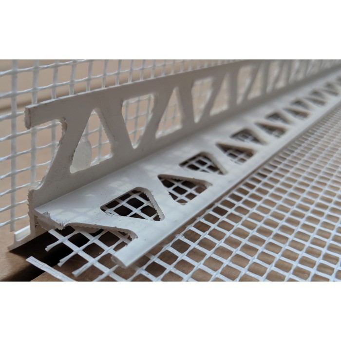 Wemico PVC Water Balcony Drip Bead with Mesh 6mm x 25mm x 10mm Render Depth x 25mm x 2.5m 1 Length