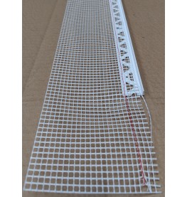 White PVC Stop Bead with Fibre Glass Mesh 6mm Render Depth 2.5m 1 length