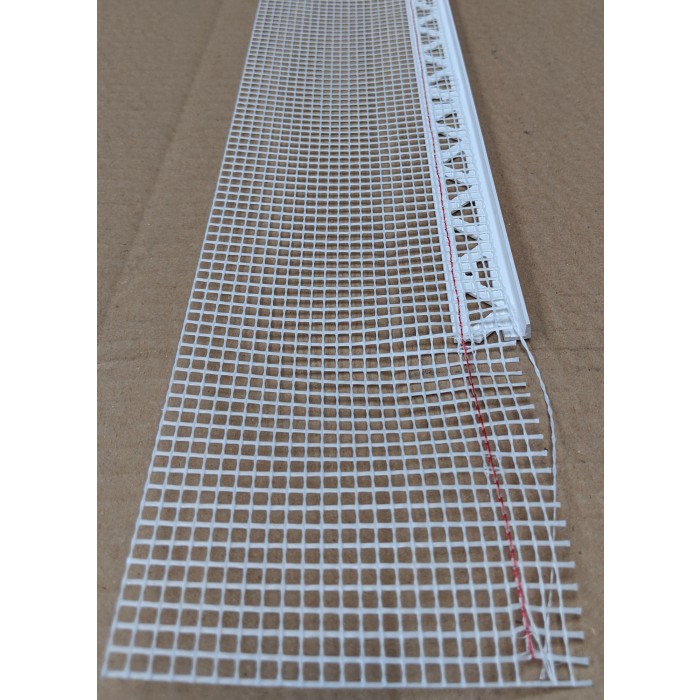 White PVC Stop Bead with Fibre Glass Mesh 6mm Render Depth 2.5m 1 length