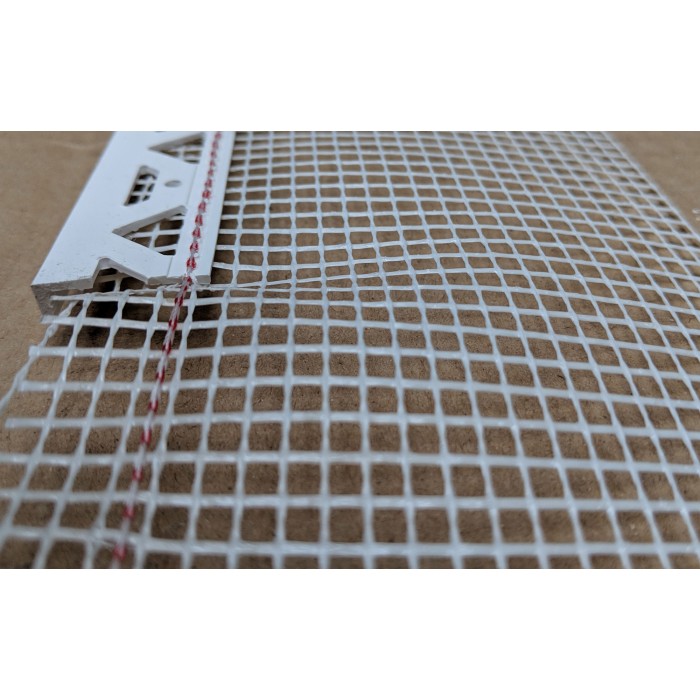 White PVC Stop Bead with Fibre Glass Mesh 6mm Render Depth 2.5m 1 length