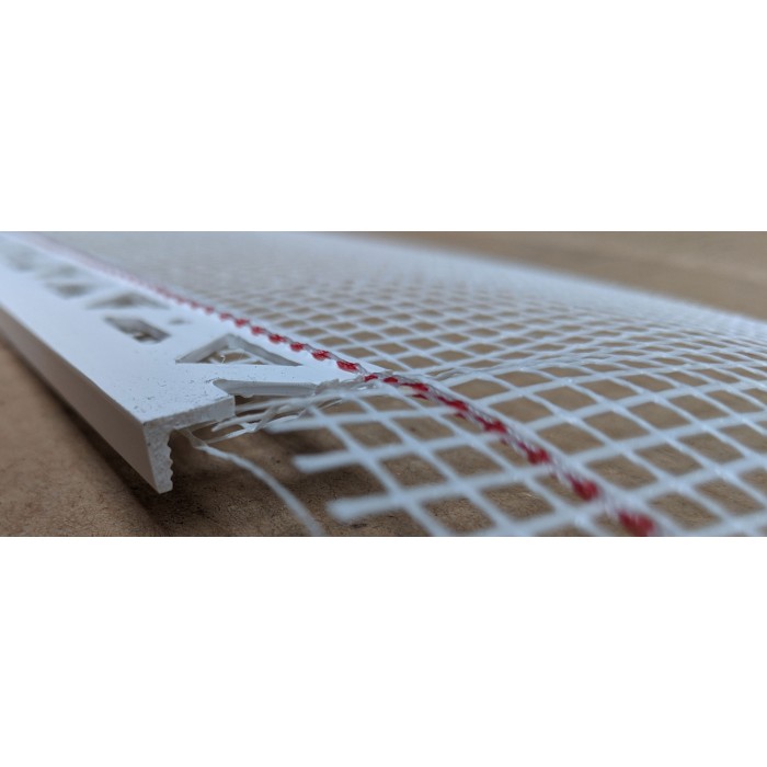 White PVC Stop Bead with Fibre Glass Mesh 6mm Render Depth 2.5m 1 length