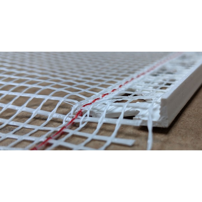 White PVC Stop Bead with Fibre Glass Mesh 6mm Render Depth 2.5m 1 length