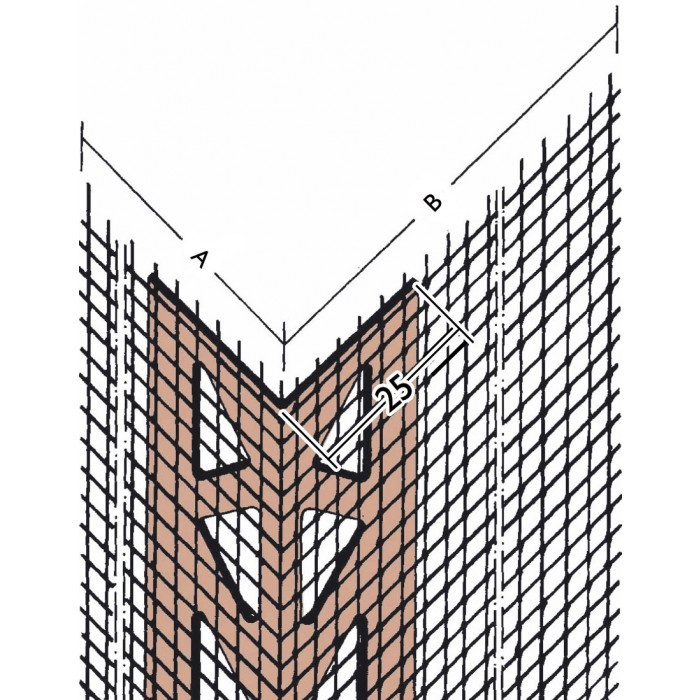 Thin Coat PVC Corner Bead With Glass Fibre Mesh 2.5m 1 Length