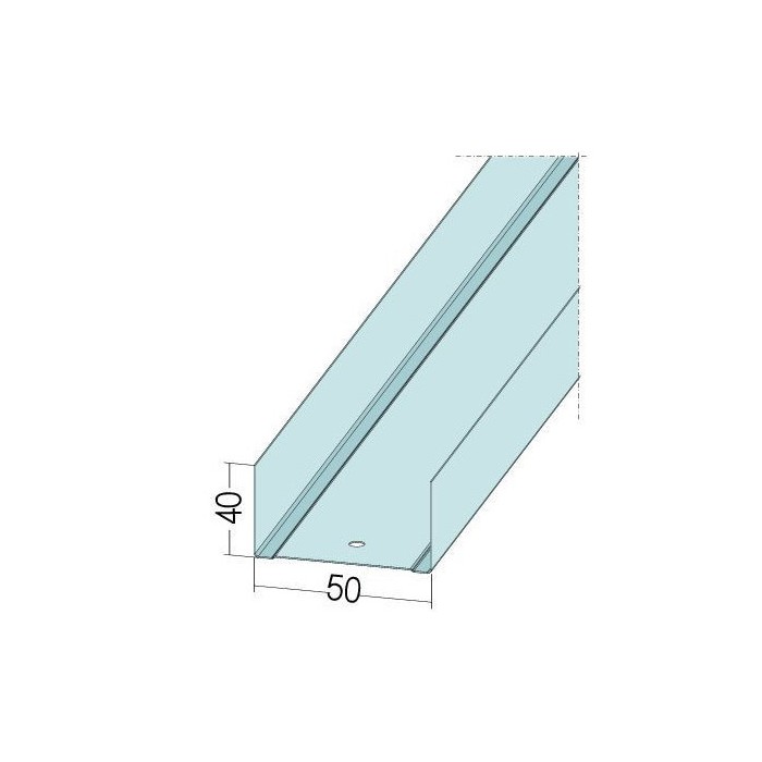 Protektor Galvanised Steel DIN Standard Track Profile 40mm x 50mm x 40mm x 0.6mm 4m 1 Length