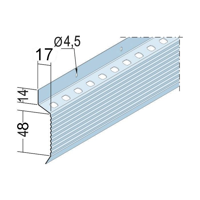 Protektor Galvanised Steel Resilient Bar 48mm x 17mm x 14mm x 3m 1 length