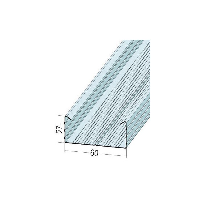 C Ceiling Profile with Square Return 27mm x 60mm x 3.6m 1 Length
