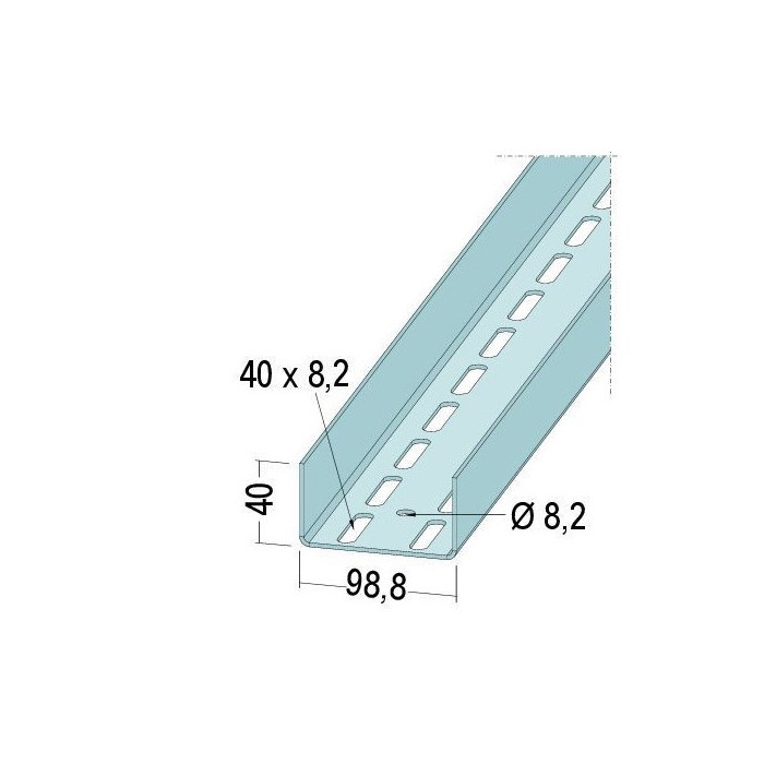 Protektor Galvanised Steel Door Reinforcement Profile 98.8mm x 2mm x 4m