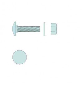 Protektor M8 x 20mm Galvanised Steel Bolt With Nut And Washer Box 100