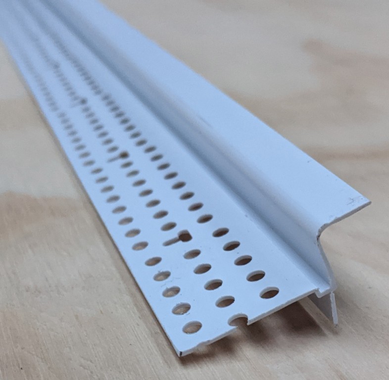 Trim-Tex Tear Away White PVC Shadow Bead with Flexible Leg 9.5mm x 9