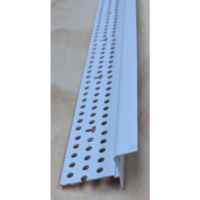 Trim-Tex Tear Away White PVC Shadow Bead with Flexible Leg 9.5mm x 9.5mm x 3.05m 5520T