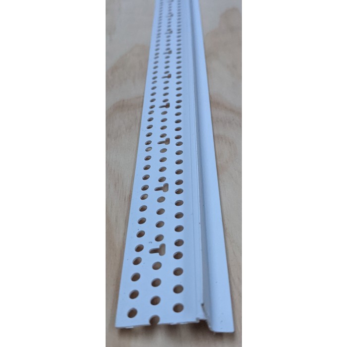 Trim-Tex Tear Away White PVC Shadow Bead with Flexible Leg 6.3mm x 6.3mm x 3.05m 5530T