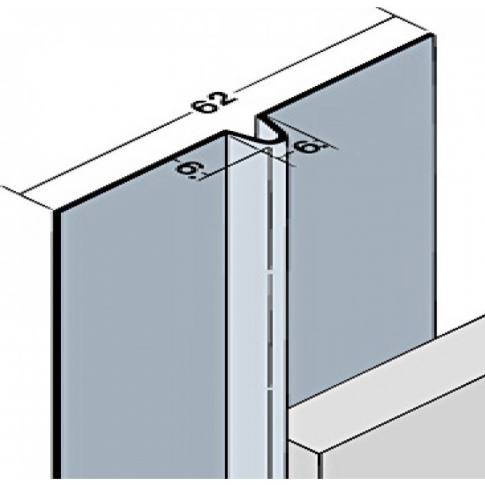 Wemico 6mm Aluminium Mill Finish Bird Beak joint Profile 1 length 2.5m