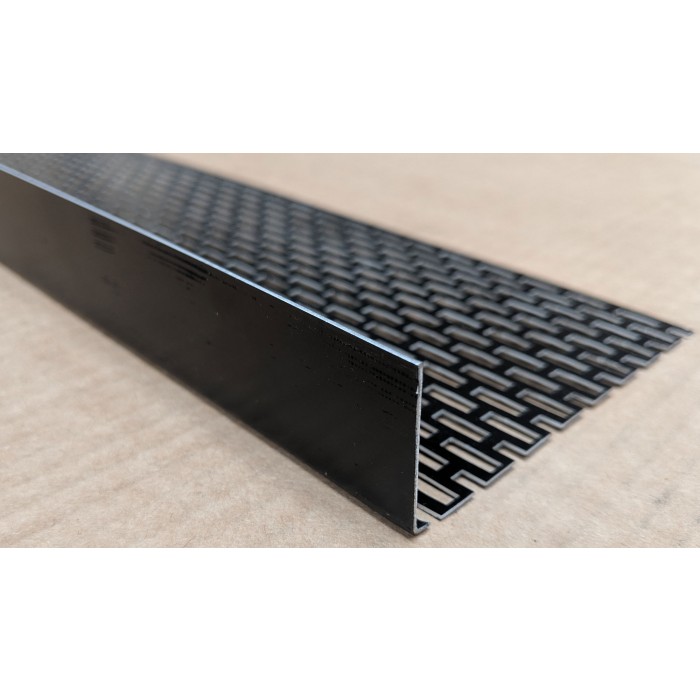 Wemico 30mm x 10mm Aluminium Black Ventilation Angle 2.5m 1 Length