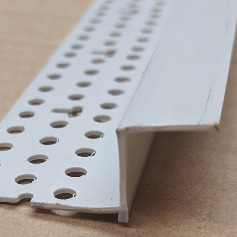 TrimTex 12mm Shadow Gap White PVC Feature Bead Profile 12.5mm x 12mm x