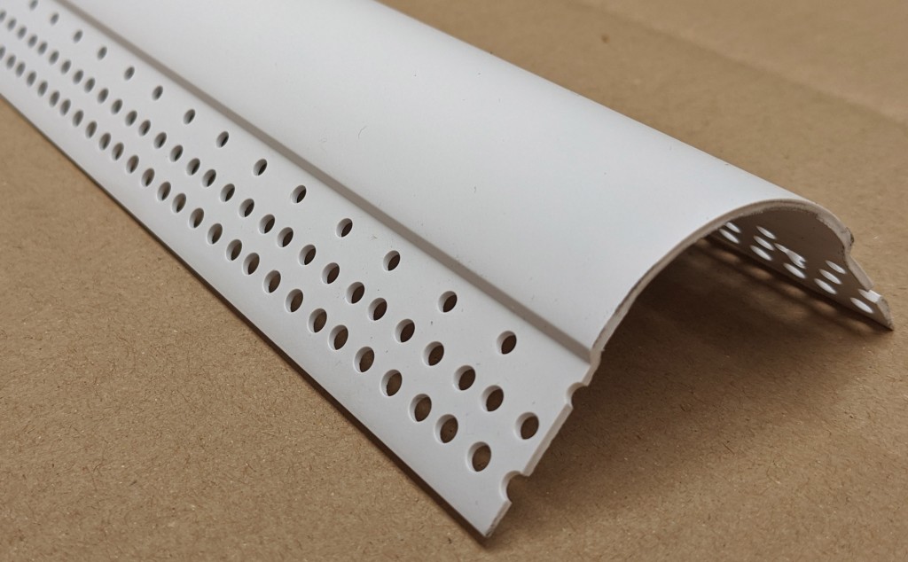 TrimTex White PVC Bullnose Outside Corner Bead 3m 1 Length 7099