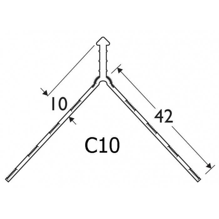 White PVC Corner Bead 10 - 12mm Render Depth 2.5m 1 Length
