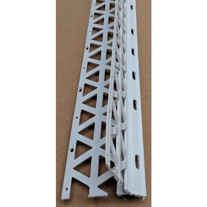 White PVC Corner Bead 13 - 15mm Render Depth 2.5m 1 Length