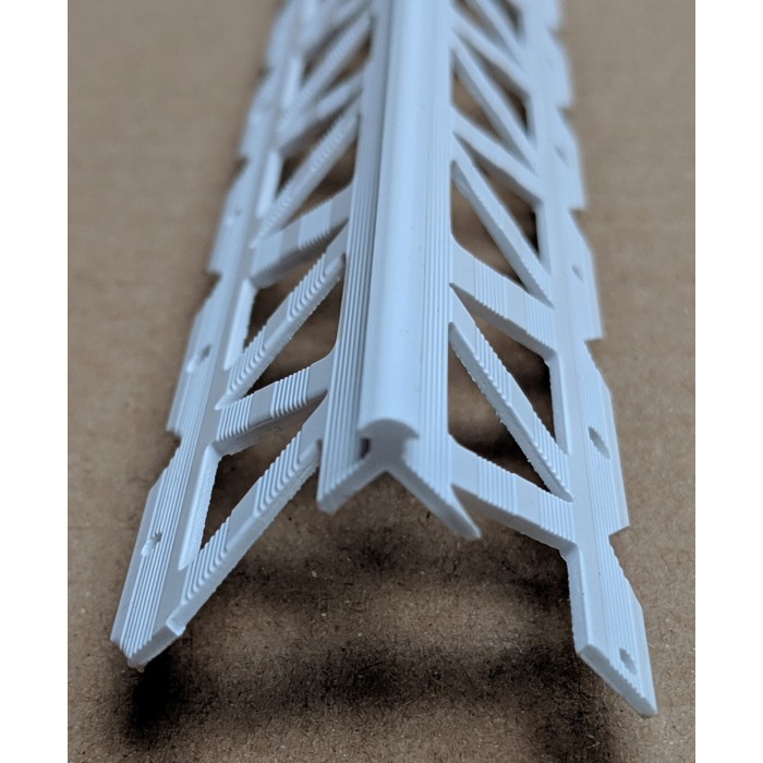 White PVC Corner Bead 2 - 3mm Render Depth 2.5m 1 Length