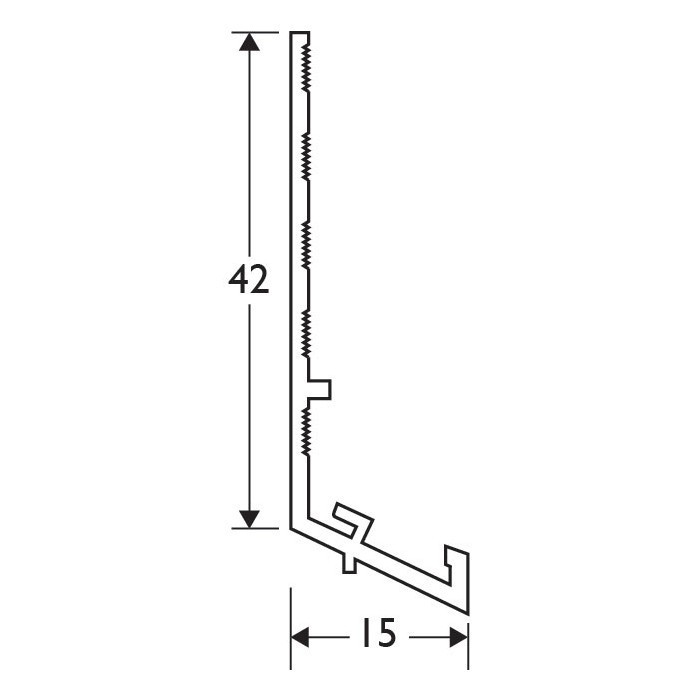 Light Grey 10-17mm Render Depth PVC Drip / Bellcast Bead 2.5m 1 Length