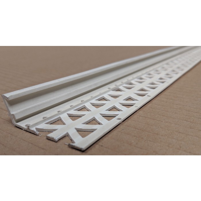 White 13-22mm Render Depth PVC Drip / Bellcast Bead 2.5m 1 Length