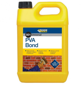 Everbuild 501 PVA Bond Multipurpose Adhesive Sealer Primer and Admixture 5 Litre