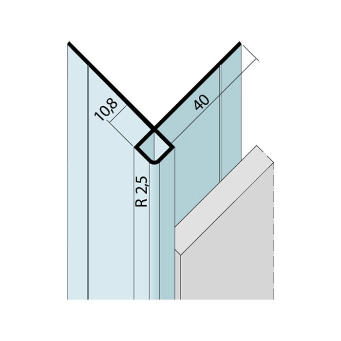 Protektor Aluminium Corner Bead for Facade Cladding 10.8mm x 3m 1 Length