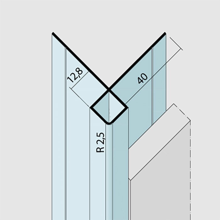 Protektor Aluminium Corner Bead for Facade Cladding 12.8mm x 3m 1 Length