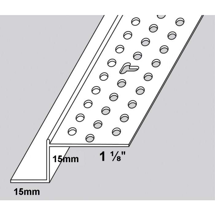 Trim-Tex 15mm Shadow Gap White PVC Feature Bead Profile 15mm x 15mm x 305cm 1 length AS6010