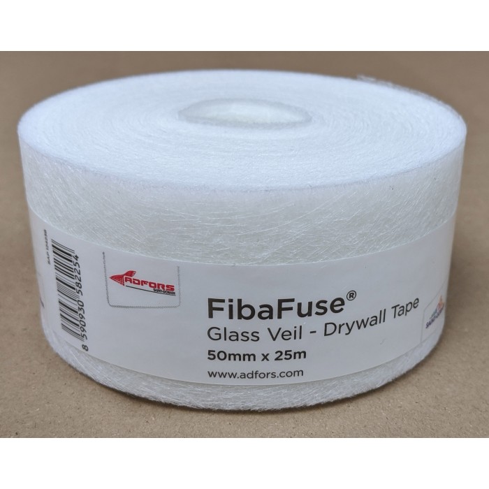 FibaFuse Glass Veil Paperless Drywall Tapes 25m 1 Roll 50mm Wide