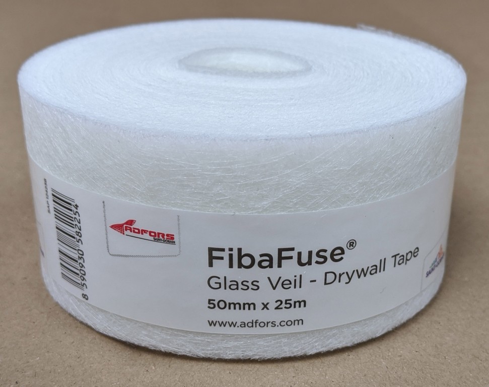 FibaFuse Glass Veil Paperless Drywall Tape 25m 1 Roll 50mm Wide